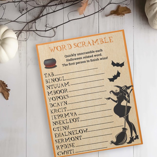 Bloc De Notas Bebé Breve Ducha Halloween Bruja Cramble Juego (Subido por el creador)