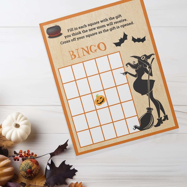 Bloc De Notas Bebé Breve Ducha Halloween Juego de Bingo de Bruja (Subido por el creador)