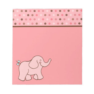 Bloc De Notas Bebé de Punto Rosado Elefante Notepad