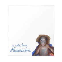 Bebé lindo Orangutan Notepad personalizado