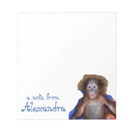 Bloc De Notas Bebé lindo Orangutan Notepad personalizado
