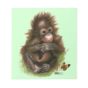 Bloc De Notas Bebé orangután y mariposa