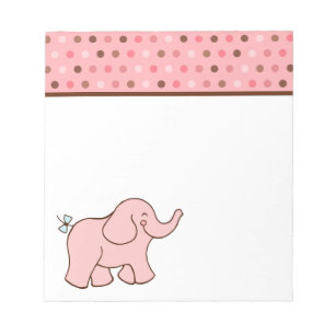 Bloc De Notas Bebé rosa elefante noepad