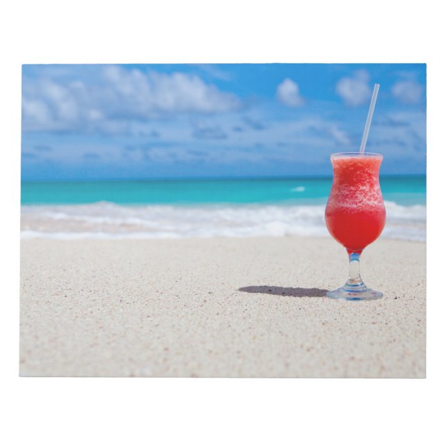 Bloc De Notas Beber en las notas de la playa (Frente)
