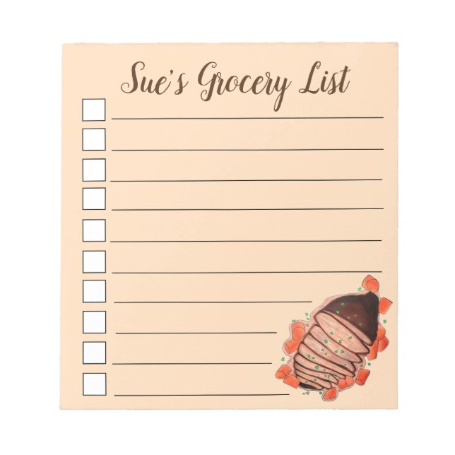 Bloc De Notas Beef Brisket Comida de festividad judía de cocina (Frente)