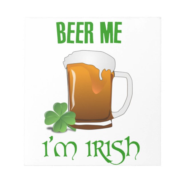 Bloc De Notas Beer Me Soy Irlandés (Frente)