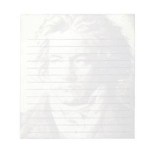 Bloc De Notas Beethoven Personalizado de retrato negro y blanco