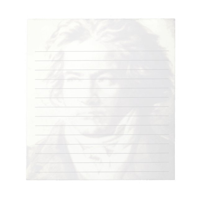 Bloc De Notas Beethoven Personalizado de retrato negro y blanco (Frente)