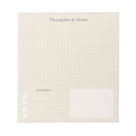 Bloc De Notas Beige minimal and simple Thoughts & Ideas 