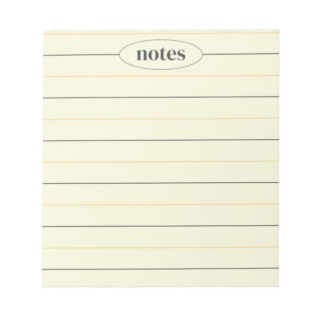 Bloc De Notas Beige Notes Sleek & Modern Stationery (Frente)