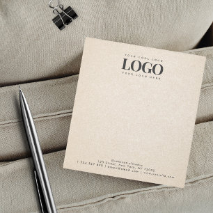 Bloc De Notas Beige Sand Añadir tu Rectangle Business Logo Texto