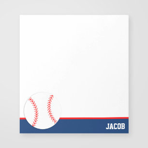 Bloc De Notas Béisbol azul rojo personalizado