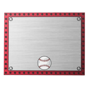Bloc De Notas Béisbol de aluminio cepillado de la mirada