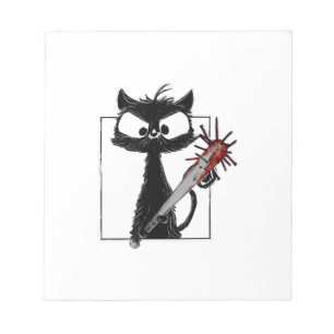 Bloc De Notas Béisbol Gato Negro Terror Halloween