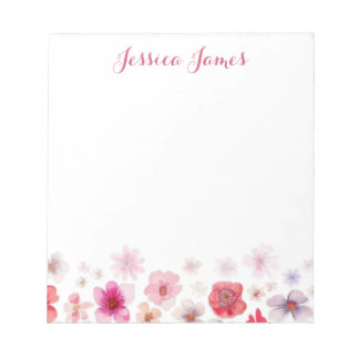 Bloc De Notas Bella anotación floral personalizada