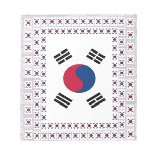 Bloc De Notas Bella Bandera Diagonal Coreana: Un Arte Infinito
