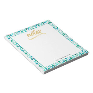 Bloc De Notas Bella Gemstone Pattern Gold Faux Relieve metalizad