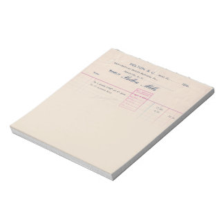 Bloc De Notas Belton Mills Belton, SC Receipt Notepad