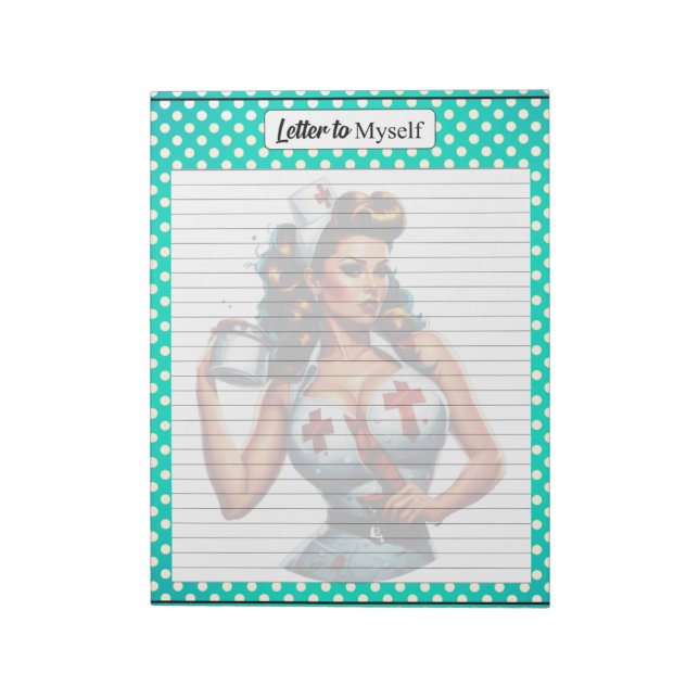 Bloc De Notas Bendita enfermera Pinup_ Carta para mí misma (Lado Izquierdo)