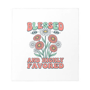 Bloc De Notas Bendita y Altamente Favorecida Diseño Floral Vinta