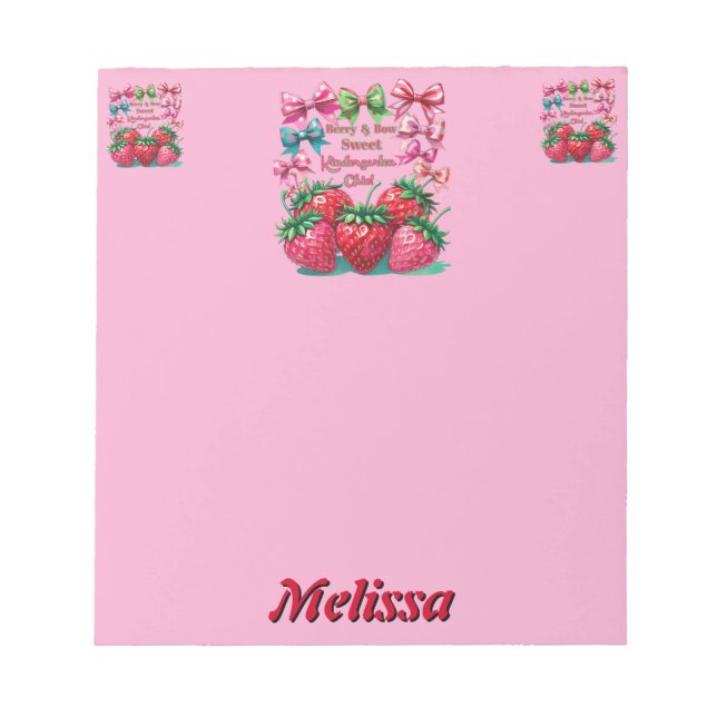 Bloc De Notas Berry and  Bow Sweet Kindergarten Chic (Frente)