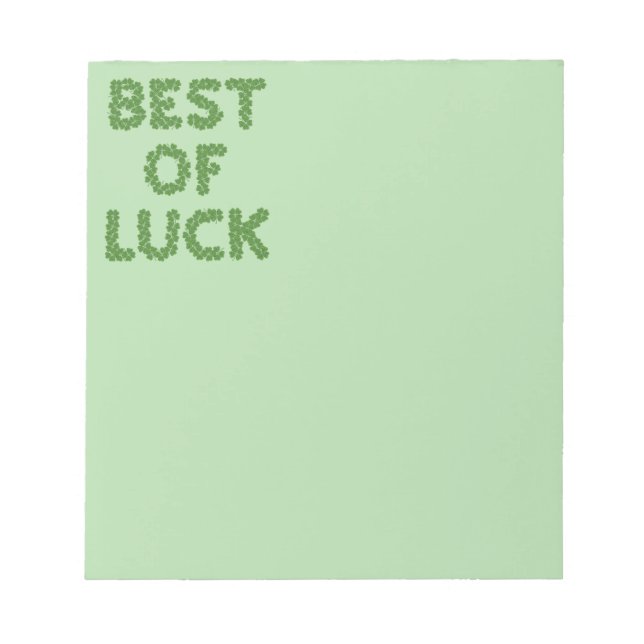 Bloc De Notas Best of Luck Clovers Greeting (Frente)
