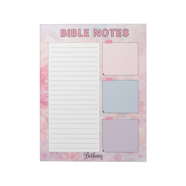 Bloc De Notas Bíblico Estudio Notepaper Personalizado Notepad (Lado Izquierdo)