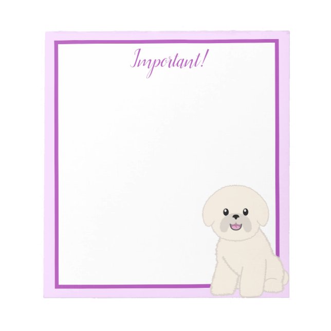 Bloc De Notas Bichon Frise Blank Notepad (Frente)