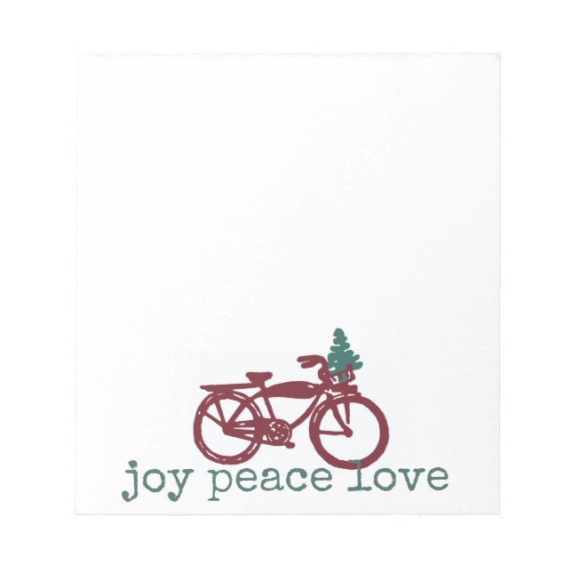 Bloc De Notas Bicicleta de época y diseño de árboles de Navidad (Frente)
