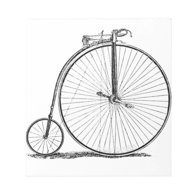Bloc De Notas Bicicleta de rueda alta Penny Farthing (Frente)