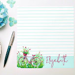 Bloc De Notas Bicicleta floral roja personalizada<br><div class="desc">Bicicleta floral roja personalizada</div>