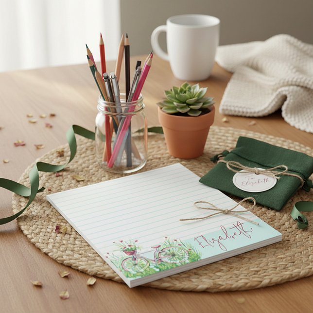 Bloc De Notas Bicicleta personalizada floral roja (Subido por el creador)