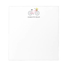 Bloc De Notas Bicicleta rosa con cesta
