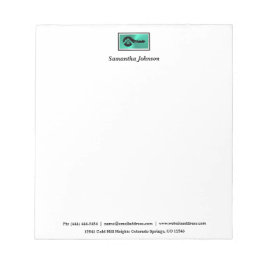 Bloc De Notas Bienes Raíces Llave de Lujo Turquesa y Negro