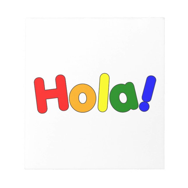 Bloc De Notas Bienvenida arcoiris español: Espanol Iris Hola (Frente)