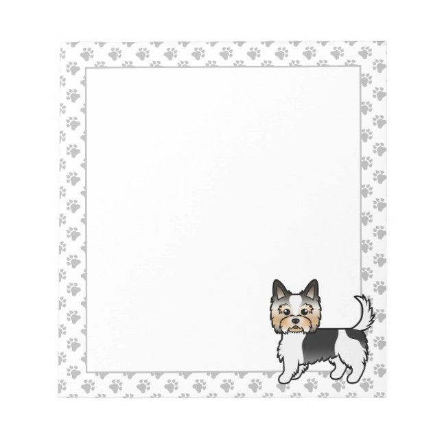 Bloc De Notas Biewer Yorkshire Terrier Yorkie Cartoon Dog (Frente)