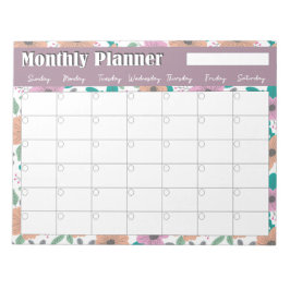Bloc De Notas Big Bright Flowers Monthly Planner