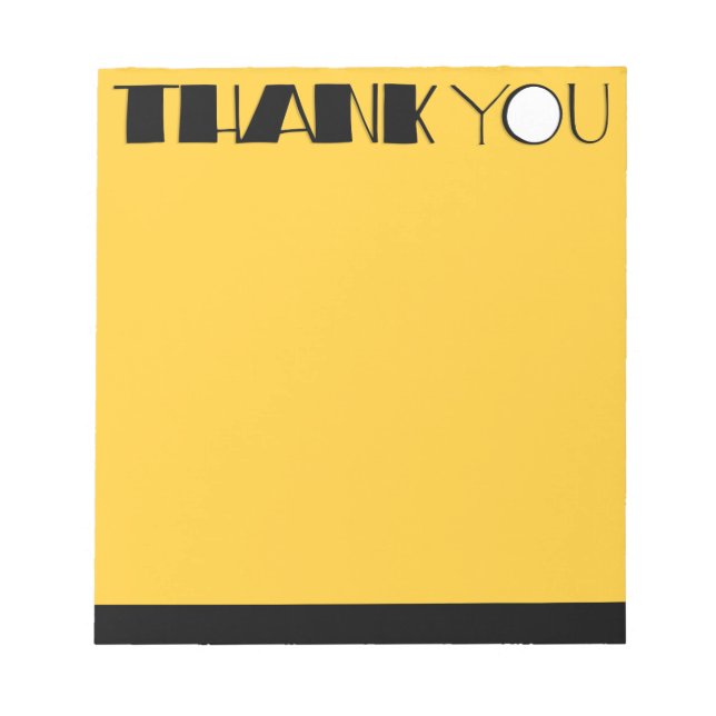 Bloc De Notas Big Gracias Notepad negro (Frente)