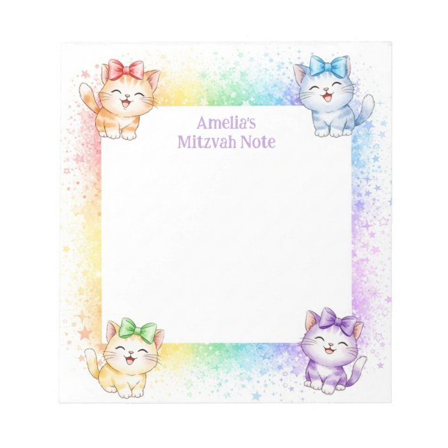 Bloc De Notas Bilepad de notas de Mitzvah personalizadas de Rain (Frente)
