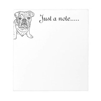 Bloc De Notas Billete de bulldog en inglés