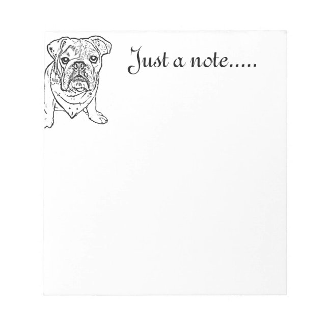 Bloc De Notas Billete de bulldog en inglés (Frente)