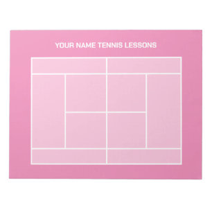 Bloc De Notas Billete de diseño de pista de tenis rosa para entr