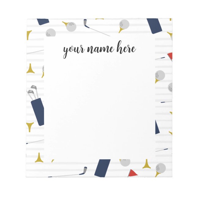 Bloc De Notas Billete de golf personalizado (Frente)