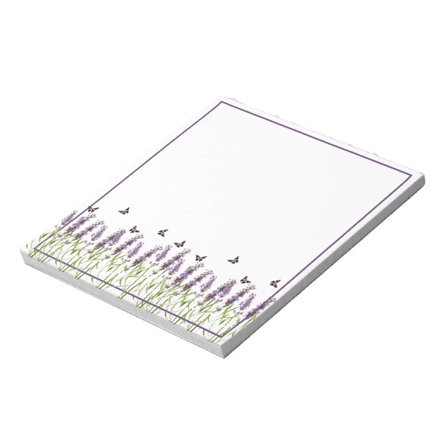 Bloc De Notas Billete de lavanda y mariposas (Lado Izquierdo)