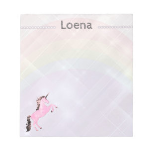 Bloc De Notas Billete de personalización de color rosa unicornio