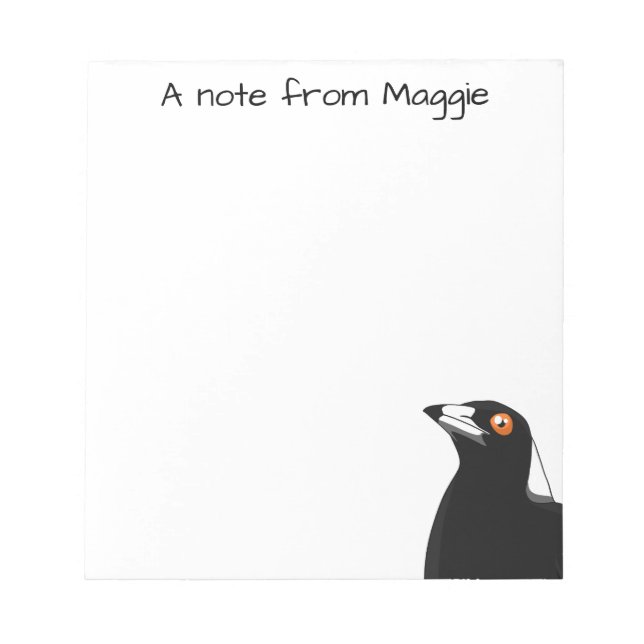 Bloc De Notas Billete magpie australiano personalizable (Frente)