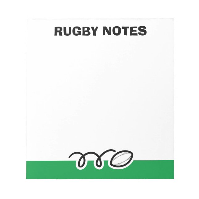 Bloc De Notas Billete personalizado con diseño de bola de rugby  (Frente)