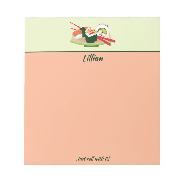 Bloc De Notas Billete sushi personalizado (Frente)