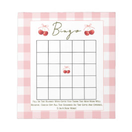 Bloc De Notas Bingo baby shower game Cherry Sweet 