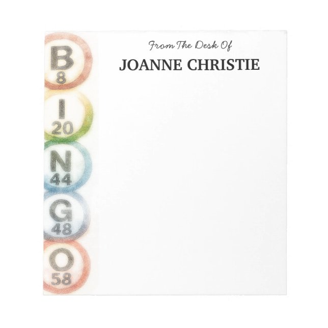 Bloc De Notas Bingo Balls Personalized Notepad (Frente)